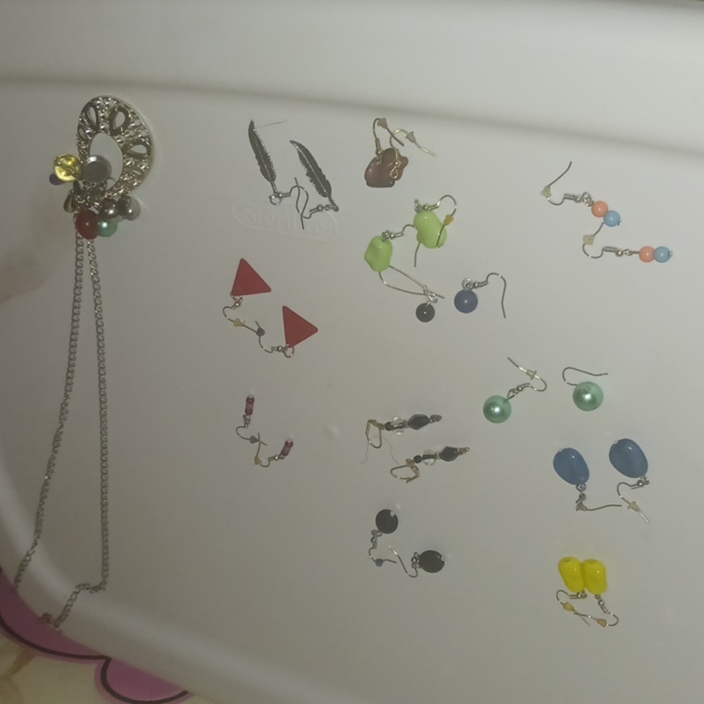 One necklace with 12 pairs earrings